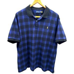 New Polo Ralph Lauren Blue Buffalo Plaid Tartan Check Golf Polo Shirt Sz 4XB